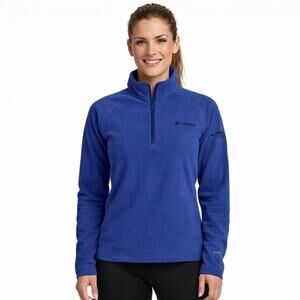 Columbia Women's Omni Heat Thermal Fleece Pullover Jacket Stretch Blue Sz Small